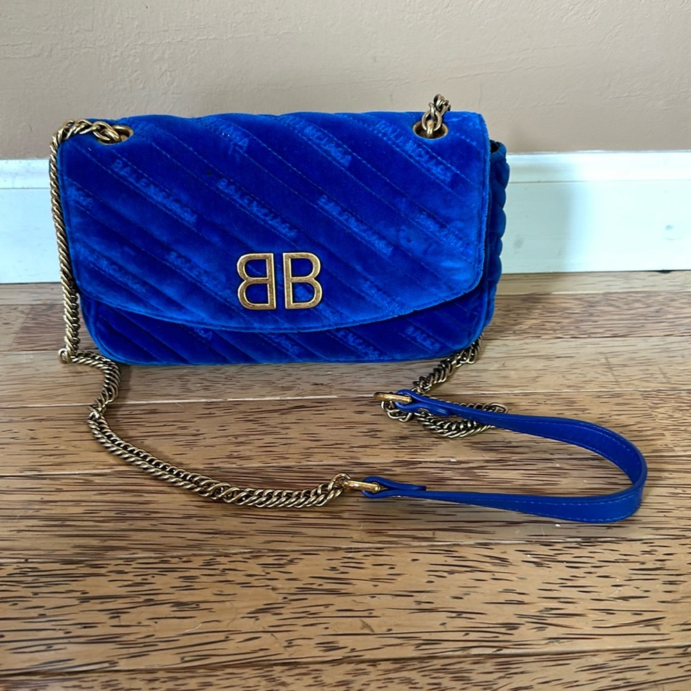 Balenciaga BB velvet crossbody bag
